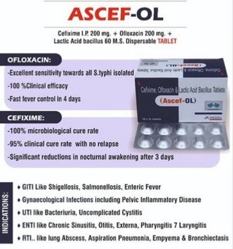 Cefixime Ofloxacin and Lactic Acid Bacillus Tablets