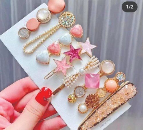 Crystal Designer Girls Hair Pin Set For Party And Casual Wear Application: Household