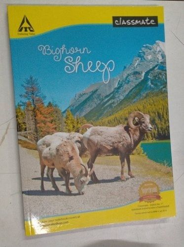 Eco Friendly Rectangular Printed Bighorn Sheep White Paper Writing Notebook Yes