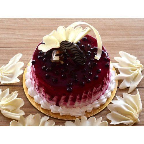 Mouthwatering Taste Flavour Is Fantastic Rich Taste Round Violet Blueberry Cake Additional Ingredient: Cream