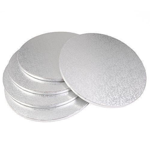 7 Inch Round Shape Plain Silver Coated Paperboard Cake Base Board For Bakery