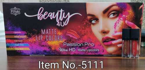 Easy To Apply Skin Friendliness Velvet Smooth Beauty 4U Ultra HD Matte Lipcolor
