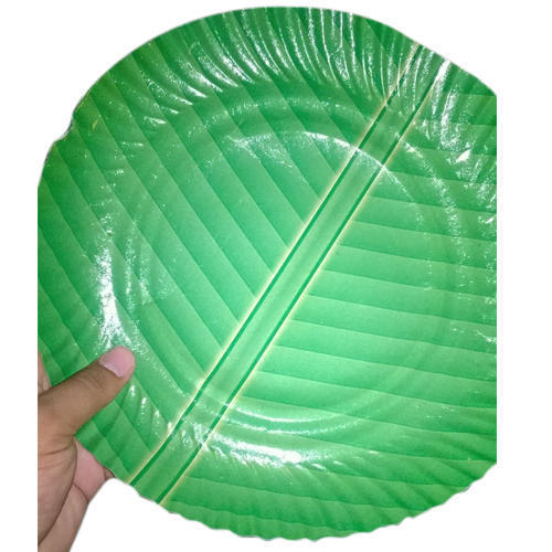 Plain Green Disposable Paper Plate For Snacks(Noodles, Cakes) Application: Event And Party Supplies