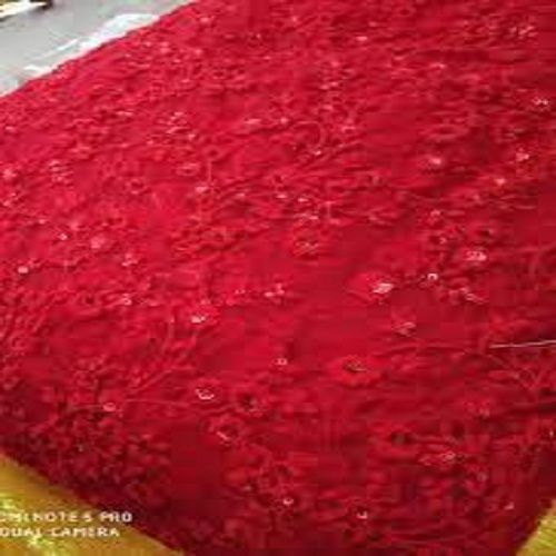 Red Color Soft And Embroidered Dress Making Fabric For Textile Garments Density: 100 Gram Per Cubic Meter (G/M3)