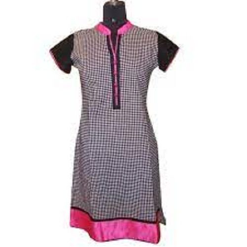 Short Sleeves Multi Color Silk Ladies Fancy Printed Regular Wear Kurtis With Cotton Fabric  Bust Size: 33 Inch (In)