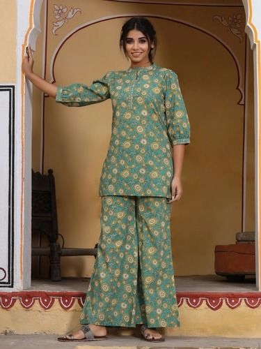 Ladies Dark Green Top And Pant Set Manufacturer Supplier from Jaipur India