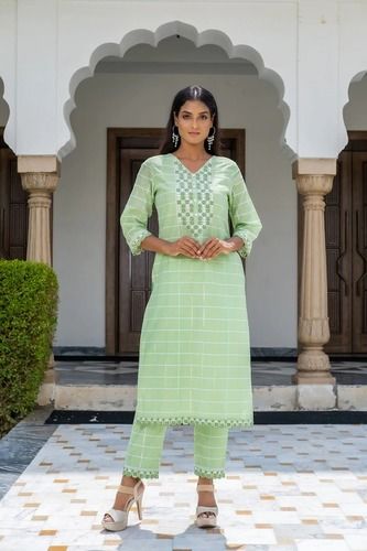 Blue striped bell sleeve kurta and pants Set Of Two by Empress Pitara   The Secret Label
