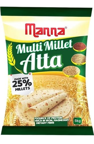 Manna Multi Millet Atta And White Colour Atta Is A Rich Source Of Proteins, Vitamins & Minerals Essential For Strong Bones, Muscles & Growth Fat Content (%): 100% Percentage ( % )