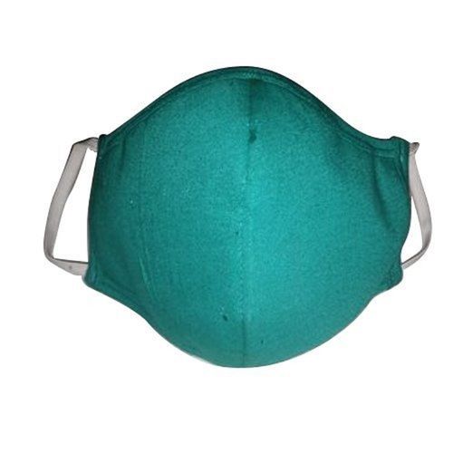 Personal Care Plain Dyed 3 Layer Green Color Cotton Face Mask for Adult