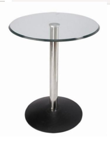 Powder Coated Mild Steel Frame Glass Top Restaurant Standing Table