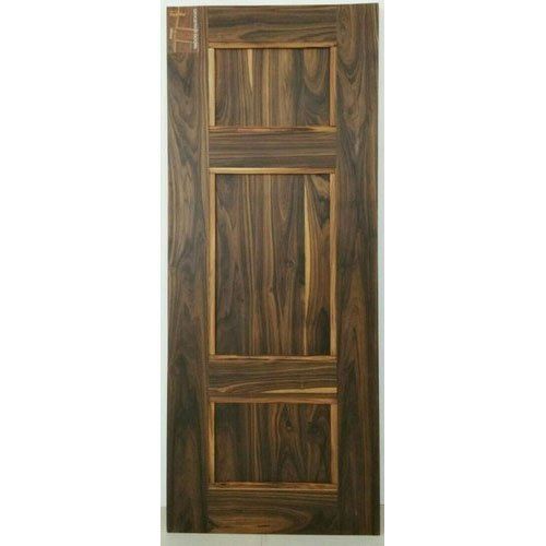 Scratch Proof 3 Panel Polished Wood Laminate Veneer Door, 8 X 4 Feet Size Design: Customised