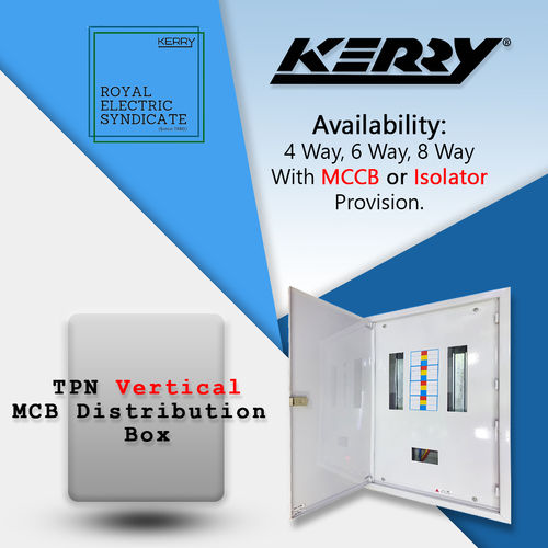 White Tpn Vertical Mcb Distribution Box With Three Phase And 50 Hz Frequency