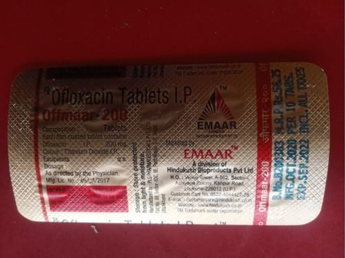 बैक्टीरियल संक्रमण के इलाज के लिए एमार ओफ़्लॉक्सासिन टैबलेट I.P की 200 मिलीग्राम 10 गोलियाँ 