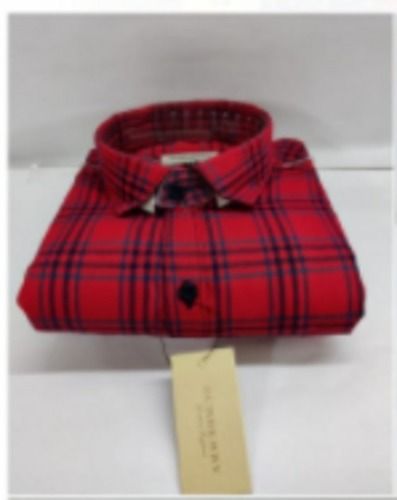 Comfortable Cotton Full Sleeves Red And Blue Color Mens Check Shirts