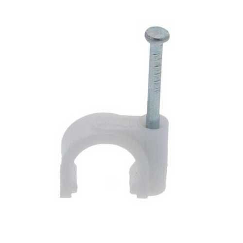 Stainless Steel High Tensile Strength White Colour One Inch Plastic Nail U Clamp For Cable Fitting