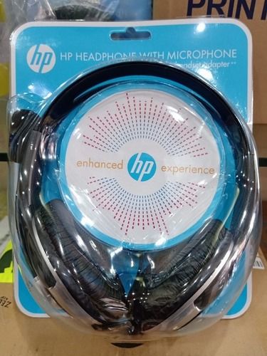 Black Hp Wired Headphone With 35 Mm Drivers With Built Noise Cancelling Mic