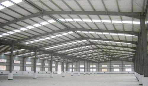 Ms Prefabricated Industrial Factory Shed - Color: Grey And White