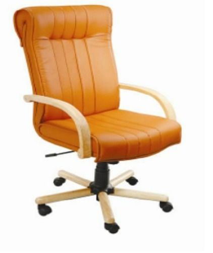 Machine Made Orange Pu Leatheite Tapestrys High-Back Swivel Inflatable Executive Chair