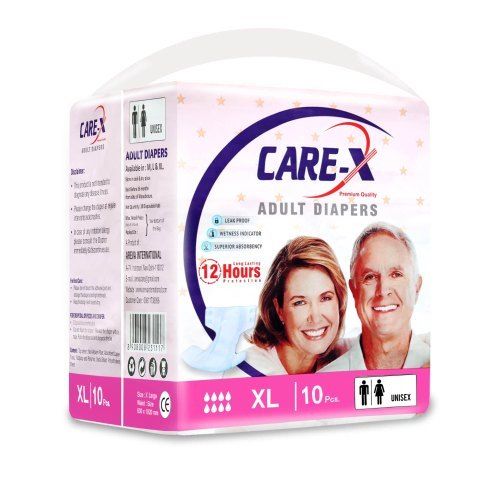 Superior Quality Leak Proof Unisex Adult Diapers Pack Of 10 Size: Extra Large