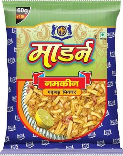 100% Fresh Vegetable Oil Made Spicy and Crunchy Mix Namkeen, 60g Pouch Pack 