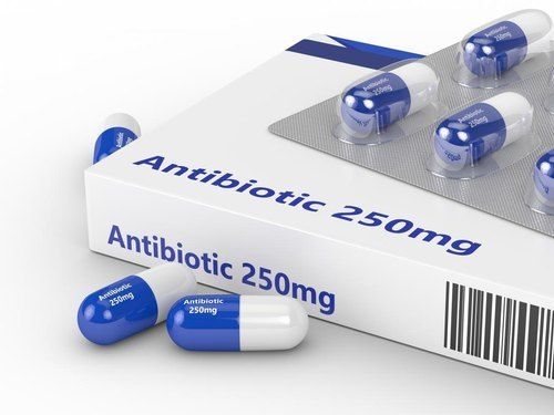 Blue And White Colour Cylinder Shape Antibiotic Medicine 250gm