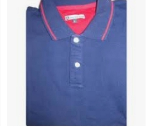 Blue Color Casual Wear V- Neck Short Sleeve 100% Pure Cotton T-Shirt For Mens