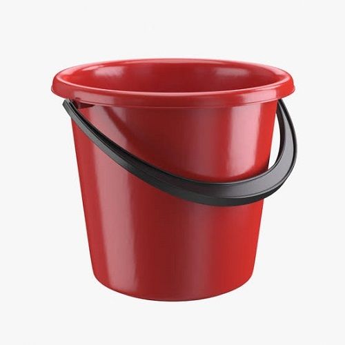 Pvc Classical Unbreakable Strong Plastic Round Red Bathroom Bucket With Handle