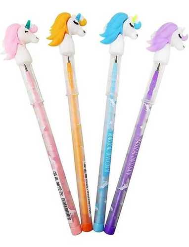 Designer Cute Unicorn Drawing Pencils Non Sharpening Colorful Printed Body 