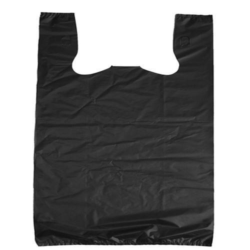 Highly Durable and Light Weight Plain Black Color Plastic Carry Bags