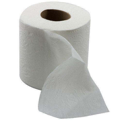 Tissue Highly Durable And Plain Pattern Toilet Paper Roll White Color 4 Inch Width