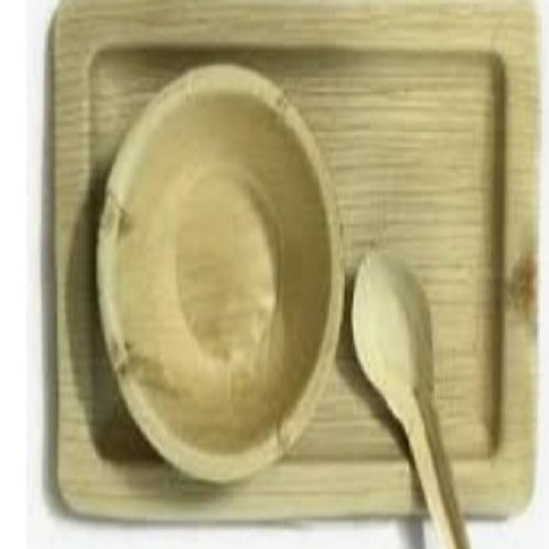 Brown Premium Compostable And Disposable Areca Palm Leaf Square Dinner Plates