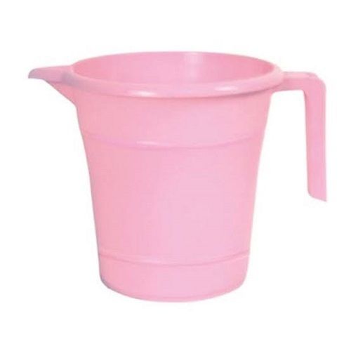 Solid Lightweight Pink Plastic Bathroom Mugs with Handle for Home