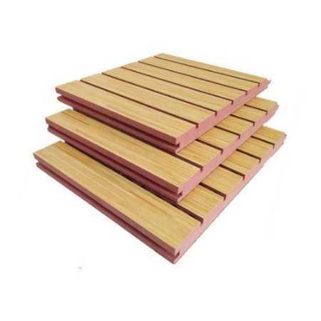 12 to 16 mm Wooden Grooved Acoustic Wall Panels With 132mmx2440mm Size