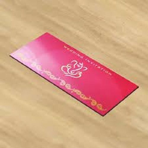 Designer Light Weight Printed Pink Color Premium Wedding Invitation Cards For Marriage 