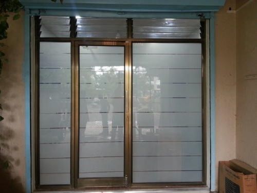 Long Lasting Powder Coated Aluminium Glass Partition Entry Door