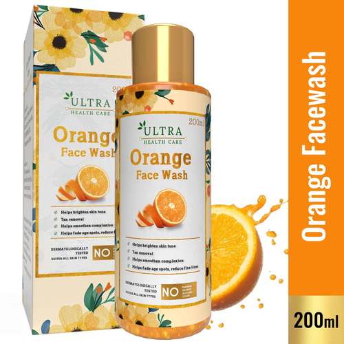 Ultra No Paraben/Sulfate/Silicon Orange Face Wash Gel For Skin Tanning - 200 ML