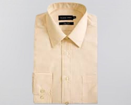 Washable Full Sleeve Formal Wear Cream Color Cotton Fabric Mens Shirts