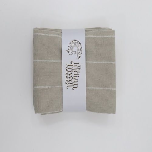 The Indian Towel Company Hand Towel 100% Cotton Sierra Taupe Pack of 4