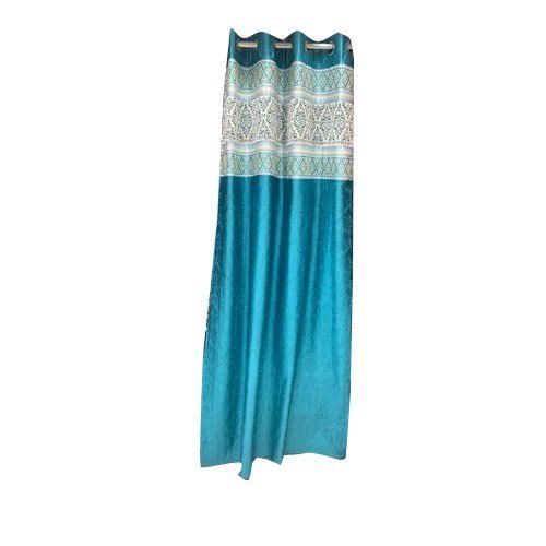 Green Anti Fade And Wrinkle Blue Colour Fancy Handloom Curtain For Indoor Uses