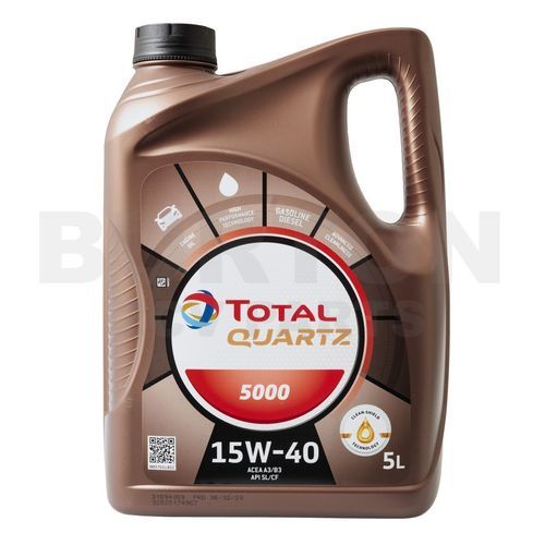 Pure And Synthetic Total Quartz 5000 15W-40, 5 Liters Engine Oil For Car Pack Type: Bottle