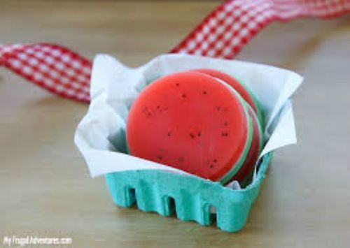 Red Refreshing Herbal Watermelon Bath Soap Suitable For All Skin Types