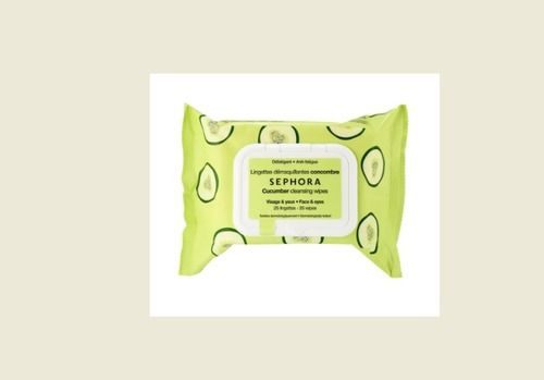 25 Wipes Of Sephora Cucumber Cleansing Wipes For Dry And Oily Skin 