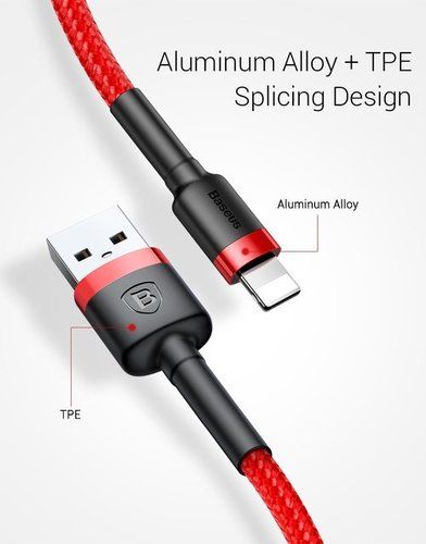 Aluminum Alloy + Tpe Splicing Design Usb Cable For Iphone X 8 7 6 5 6s