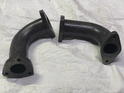 Black Eicher 380 Tractor Casting Silencer Elbow With Mild Steel Material And Paint Coated