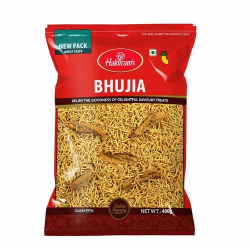 Haldirams Bhujia Sev Namkeen With Great Taste For Snacks Use Pack Size 400 G Carbohydrate: 5 Grams (G)