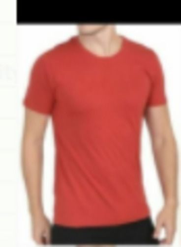 Lightweight Comfortable To Wear Cotton Half Sleeves Red Mens Plain T Shirts