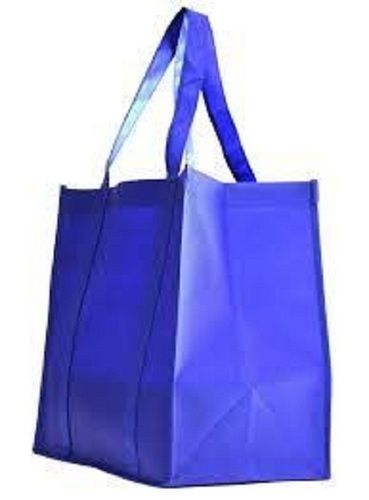  प्रबलित हैंडल और नीले रंग के साथ किराने के लिए गैर बुना हुआ कैरी बैग 