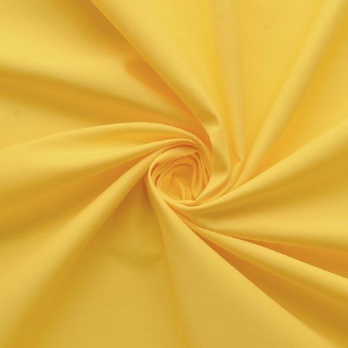 Plain Smooth And Skin Friendly Yellow Colour Pure Polyester Cotton Fabric