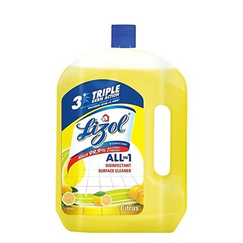 Floor Cleaner - Liquid 2 Liter | Lemon Fragrance Yellow Shade Long Shelf Life Balanced Composition Properly Packed Breathable Aroma