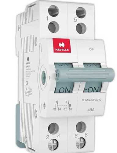 Havells Switchgear Changeover MCB - PVC Plastic, 450x415x270 mm, White | Compact Design, Safe Power Supply Transition, 300V Max Voltage, Lightweight at 500g